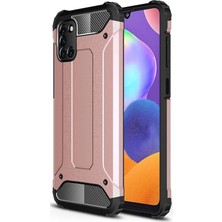 KZY Oppo A72 Kapak Çift Katmanlı Zırh Tank Kılıf - Rose Gold