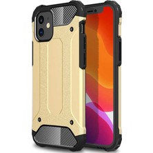 KZY Apple iPhone 12 Mini Kapak Çift Katmanlı Zırh Tank Kılıf - Rose Gold