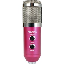 Provoice BM-300 Usb Girişli Condenser Stüdyo Mikrofonu (Pembe)