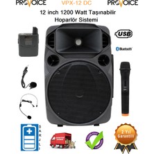 Provoice VPX-12 DC 12 inch 1200 Watt Taşınabilir Hoparlör Sistemi