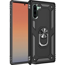 Hesaplı Dünya Samsung Galaxy Note 10 Kılıf Selfie Yüzüklü Iki Katmanlı Koruyucu VGA Siyah