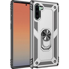 Hesaplı Dünya Samsung Galaxy Note 10 Kılıf Selfie Yüzüklü Iki Katmanlı Koruyucu VGA Gri