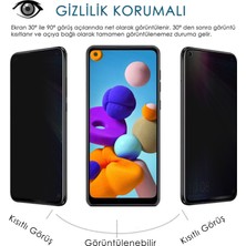 Hesaplı Dünya Samsung Galaxy A21S Gizlilik Korumalı Cam Ekran Koruyucu