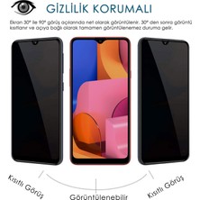 Hesaplı Dünya Samsung Galaxy A20S Gizlilik Korumalı Cam Ekran Koruyucu