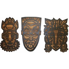 Kayra TASARIM AHŞAP MASK TABLO(50x130cm)