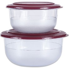 Tupperware Kristalin Servis 2'li Set Bordo 2,1 x 3,5 Lt.