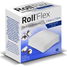 Roll Flex 7.5cmx7.5cm Steril Gaz Kompres Spanç 25Lİ Paket