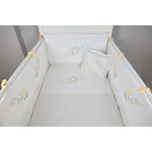 Pudradecor Halley Kişiye Özel Bebek Uyku Seti / Sarı Gri