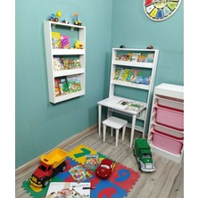 Mihenk Inci Montessori Kitaplık Çocuk Odası Kitaplığı 3 Raflı Mdf