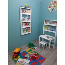 Mihenk Inci Montessori Kitaplık Çocuk Odası Kitaplığı 4 Raflı Mdf