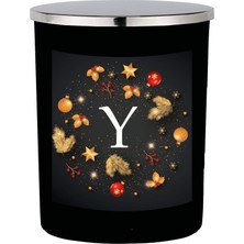 Lyn Home Siyah Bardak Mum Harfli Kış Serisi