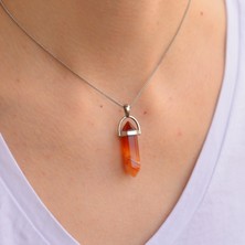 Taş Sandığı Akik Taşı Kalem Kolye