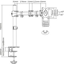 Digitus 15"-27" Tek  Monitör Tutucusu