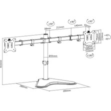 Digitus 15" - 32" Ayaklı Ikili Monitör Tutucusu