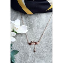 Lotus Yıldızlı Rose Rengi Çelik Kolye