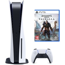 Sony Playstation 5 Oyun Konsolu 825 GB Beyaz Renk ile Assassins Creed Valhalla Oyun Paketi