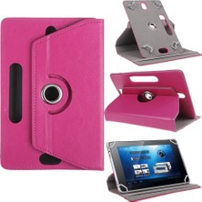 TahTicMer Casper Via T10 Tablet Kılıf Deri Standlı Dönerli Universal 10.1" Pembe