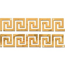 Ps Stickers Dekor Süs Labırent 60X Adet 7x7 Pleksi Dekoratif Altın Ayna Antre