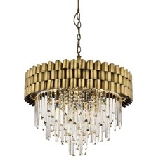 Avonni AV-60122-E60 Eskitme Kaplama Klasik Avize E27 Metal Kristal Cam 60 cm