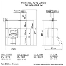 Pati Homes Xl Vip Dubleks Katlı Kedi Evi