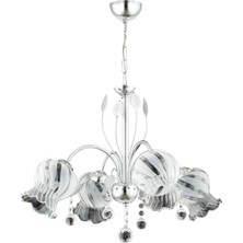 AVONNI AV-65236-4K Krom Kaplama Modern Avize E27 Metal Kristal Cam 56cm