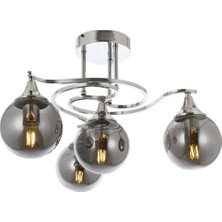 Avonni AV-1761-4K Krom Kaplama Modern Avize E27 Metal Cam H: 20 cm, Ø: 55 cm