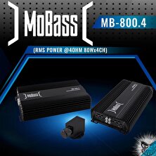 Mobass MB-800.4 Kanal 4X80 Rms Oto Anfi Bas Kontröllü MB-800.4