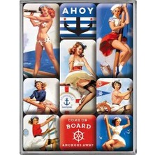 Nostalgic Art Pin Up Ahoy Magnet Set 9 Parça