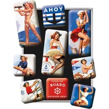 Nostalgic Art Pin Up Ahoy Magnet Set 9 Parça