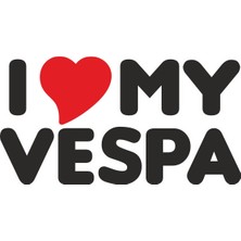 Sticker Fabrikası I Love My Vespa Sticker 00376