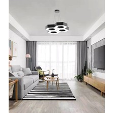 Hegza Lighting Stella (Siyah Kasa, Sarı Işık) Ledli Modern Avize