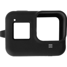 Puluz PU428B Gopro Hero8 Uyumlu Silikon Koruma Kılıfı+Wrist Strap AL-32889 Siyah