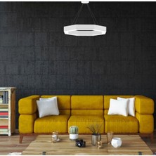 Hegza Lighting Octagon (Beyaz Kasa, Sarı Işık) Ledli Modern Avize