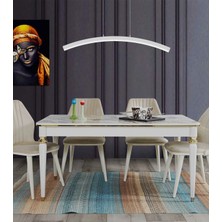 Hegza Lighting Luna (Beyaz Kasa, Sarı Işık) Ledli Modern Avize