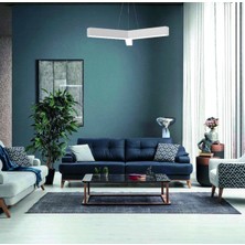 Hegza Lighting Tres (Beyaz Kasa, Sarı Işık) Ledli Modern Avize