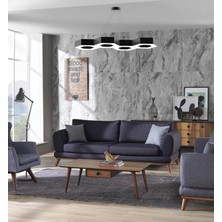 Hegza Lighting Catena (Siyah Kasa, Sarı Işık) Ledli Modern Avize