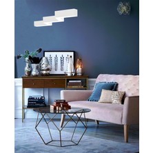 Hegza Lighting Sega (Beyaz Kasa, Sarı Işık) Ledli Modern Avize