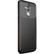 Smart Tech Huawei Mate 20 Lite Karbon Desenli Negro Silikon Kılıf Siyah
