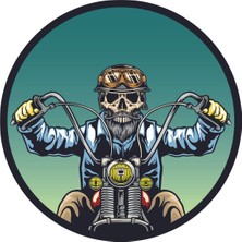 Motorcu Kurukafa Kurukafa Kuru Kafa Sticker 00385