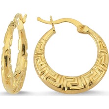Sembol Gold Altın Halka Küpe 2.0 cm 14 Ayar