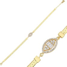 Sembol Gold Baget Altın Bileklik Ezme Zincir 18-22 cm