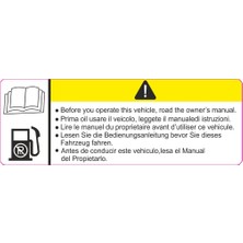 Motosiklet Standart Depo Kapağı Uyarısı Sticker 00423
