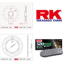 RK Kawasaki KX 250 F Rk Off-Road Zincir Dişli Set 520 MXZ 13/50T (2011-2018)