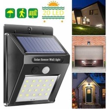 Starmax Işık Sensörlü Güneş Enerjili Solar Duvar Kapı Kamp Bahçe Lambası Fotoselli Projektör 20 LED Lambalı