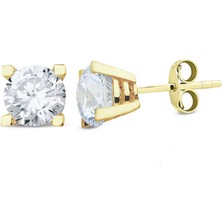 Lilarote Altın Tektaş Orta Boy Küpe