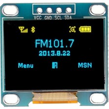 Yns 128X64 OLED Ekran LCD 0.96 I2C Arduino Raspberry Pı Sarı Mavi