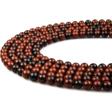 Alibaba Doğaltaş Mahogany Obsidyen Doğal Taş Dizi 8 mm Küre Kesim