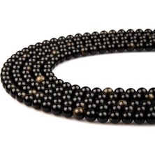 Alibaba Doğaltaş Golden Obsidyen Doğal Taş Dizi 8 mm Küre Kesim