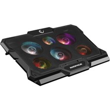 Rampage AD-RC10 X-Gust Siyah 6 Fanlı Rainbow Işıklandırmalı Notebook Soğutucu Stand