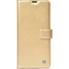 CoverZone Samsung Galaxy S20 Fe Kılıf Standlı Para Gözlü Delux Cüzdan Gold